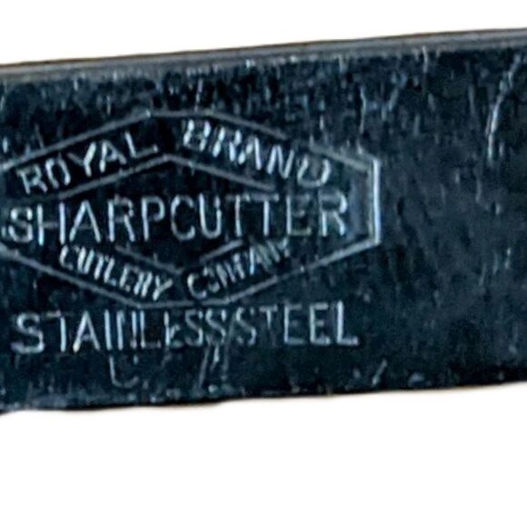 ROYAL BRAND Sharp Cutter Knife Set x 4 Marbled Celluloid Handles Stainless Steel - Picture 9 of 13